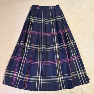 Louben Midi Skirt Plaid Vintage Size 6 100% Wool Fair Condition
